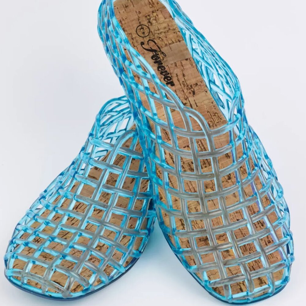 The Sienna Jelly Flat - Blue - 8.5